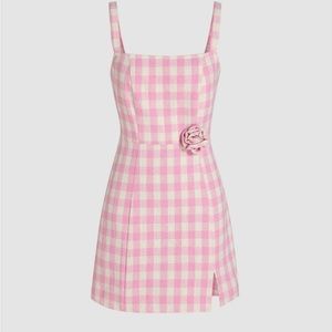 Pink plaid dress size M